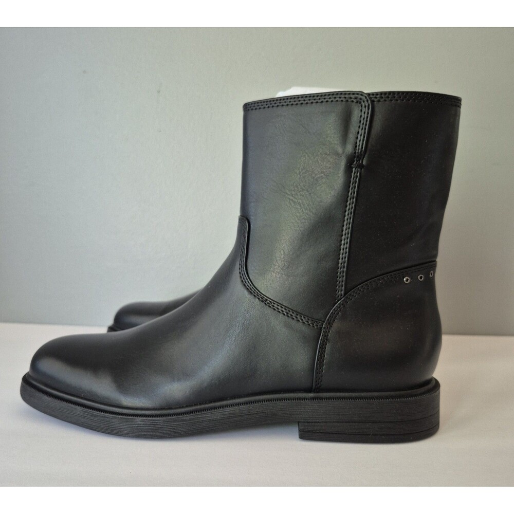 Franco Sarto Black Vegan Leather L-Pavla Inside Zip Ankle Boots Womens 9M NEW
